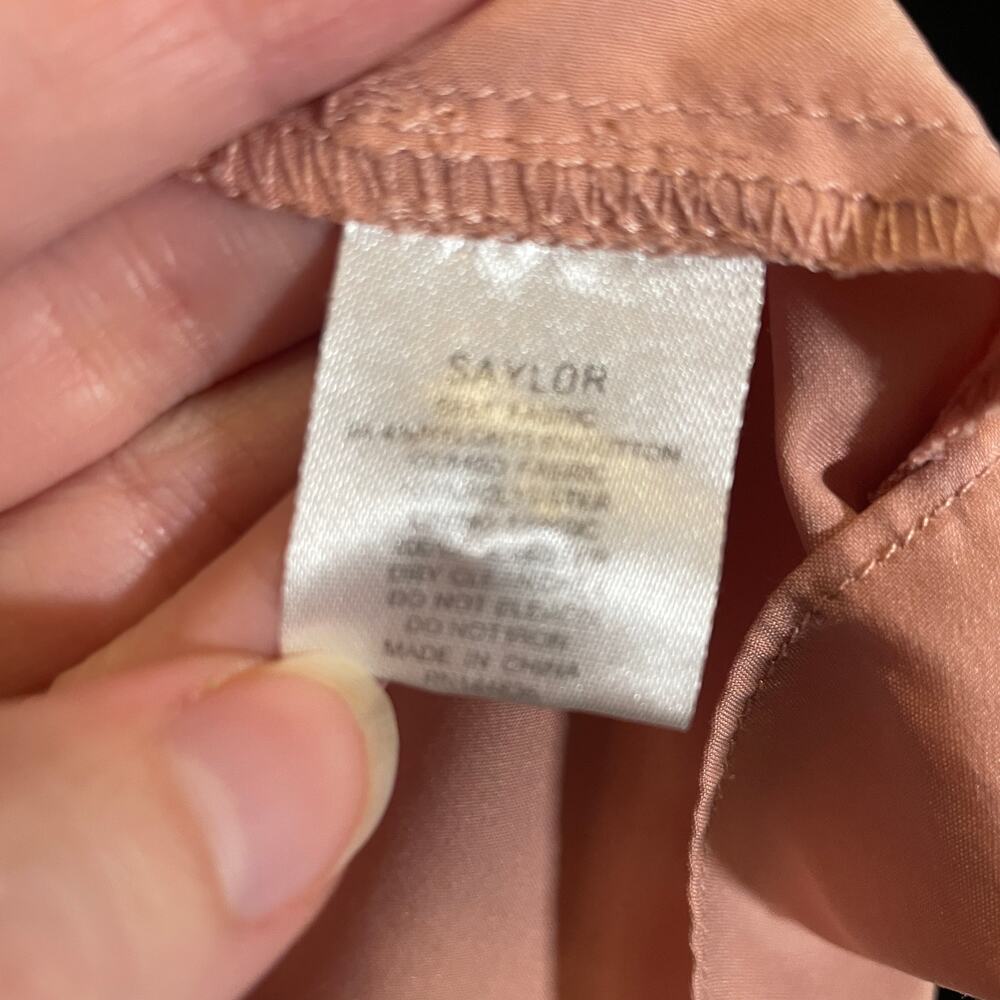 Saylor x Revolve Leondra Dress Lace Peachy Pink Long Sleeve Mini Sheer Scallop M - Picture 5 of 7